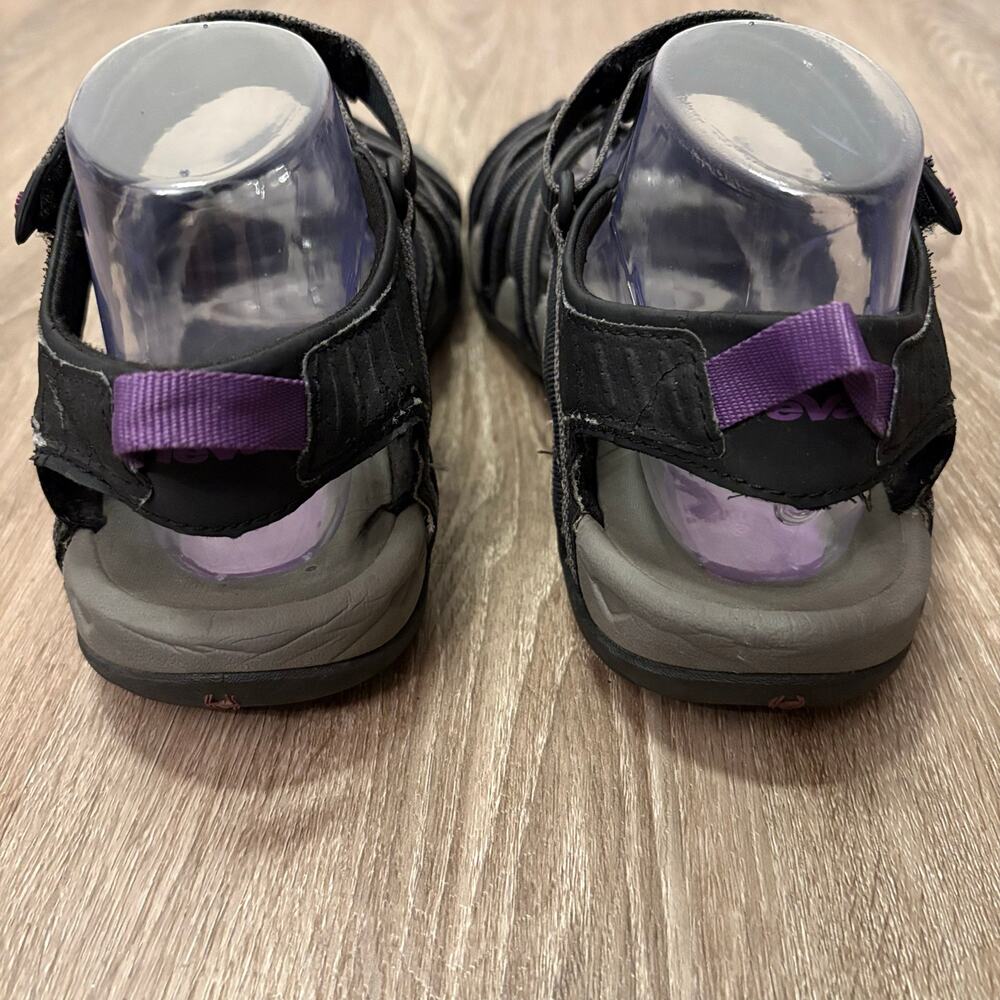 Teva Women’s Sport Sandals Sz 9 Black Purple Strappy Adjustable Comfort Outdoor - Picture 6 of 10